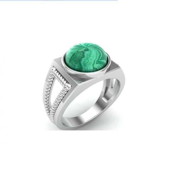Bague malachite argent Venise